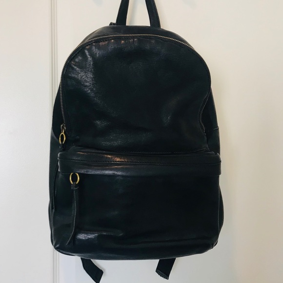 Madewell Black Leather Backpack - Picture 1 of 7